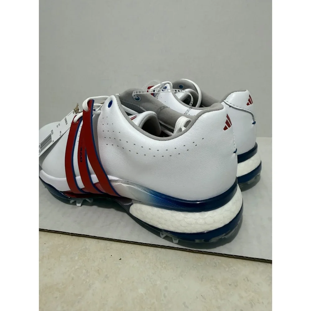 Adidas Tour360 24 Golf Shoes White Red Blue IE3370 Mens 7.5